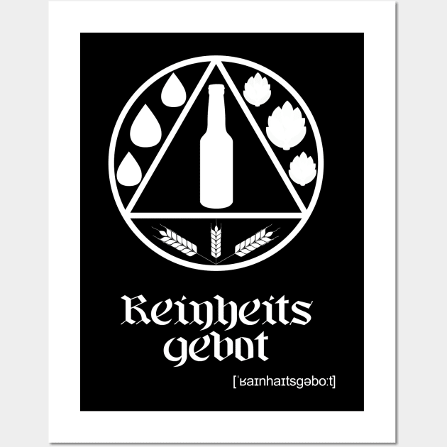 German Beer Purity Law Reinheitsgebot White Wall Art by HighBrowDesigns